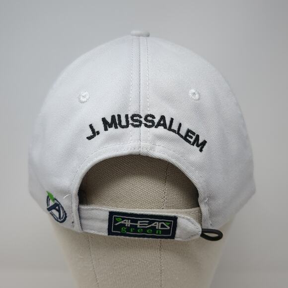 Crystal Tree J. Mussallem Strapback Hat White One Size Ahead Green - Picture 6 of 10